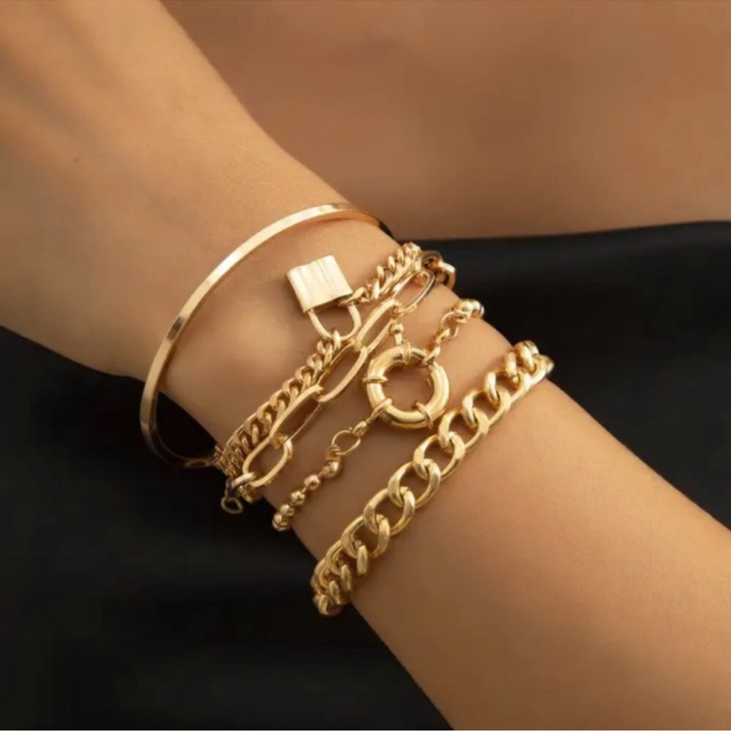 Tuscany Stack 18k Gold Plated Bracelets Set